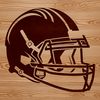 A stylized illustration of a football helmet with laces and a face mask, suitable for vector art designs.