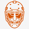 Hockey Player's Safety Gear A detailed illustration of a hockey player's equipment, including their helmet with a protective mask.
