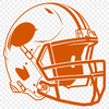 A detailed illustration of an American football with a football helmet.