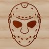 Illustrated Hockey Mask and Equipment Vector A high-quality illustration of a hockey player's protective gear, featuring a hockey mask and equipment.
