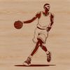 Male Athlete Silhouette A detailed illustration of a male basketball player in mid-action.