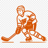 A detailed illustration of a hockey player in action, perfect for vector art designs.
