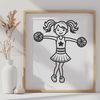 Vector Cheerleader Illustration Free Download A vector illustration of a smiling girl wearing a cheerleader outfit and pom-poms.