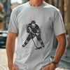 Vector art design featuring an athlete playing the sport of hockey.