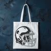 Football Equipment Silhouette An illustration of a football helmet with a football in the foreground, representing American football equipment.