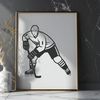 Action Packed Hockey Player Design A professional hockey player in action, ready to be customized with vector art software.