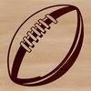Lace-Up American Sports Ball Art An illustration of an American Football with laces and panel markings.