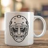 High-Resolution Hockey Mask Illustration A high-resolution digital illustration of a hockey player's face mask, suitable for various design applications.