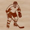 Hockey Player Illustration in Action A detailed illustration of a hockey player in action, suitable for vector designs and cutting machine projects.
