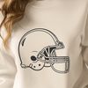 American Football Emblem Vector An illustration of a football helmet and the ball in front, symbolizing the sport of American Football.