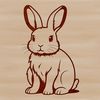 A simple rabbit illustration sitting on its hind legs, suitable for various digital designs and crafts.