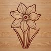 Green Stemmed Daffodil Flower Icon Illustrated daffodil flower against a green stem, suitable for vector graphics.