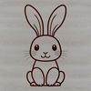 SVG Bunny Clip Art Design Free Download A sitting rabbit illustration designed as a vector graphic.