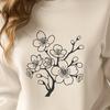 Delicate Sakura Blossom Design An intricate design featuring a Japanese-inspired cherry blossom plant with delicate petals.
