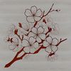 Blossoming Beauty Illustration A stylized illustration of a single cherry blossom flower in bloom.