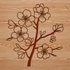 Minimalist Cherry Blossom Design An artistic vector design featuring a single cherry blossom in full bloom against a minimalist background.