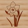 Blooming Beauty in Spring A vector illustration of a single blooming daffodil flower in a green stem against a white background.