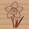 Vibrant Yellow Blossom Close-up illustration of a single daffodil flower with bright yellow petals and trumpet-shaped center.