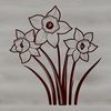 Sunny Floral Design Element A realistic illustration of a daffodil plant with yellow petals and green stem, suitable for digital designs.