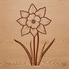 Beautiful Daffodil Clipart Design A colorful illustration of a daffodil flower with trumpet-shaped petals, suitable for vector graphics and design.