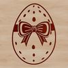 A colorful Easter egg with a tied bow on top, designed as a vector graphic.