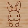 A seated rabbit illustration in vector format, suitable for various applications.