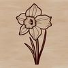 Yellow Trumpet Flower Vector Art A yellow trumpet-shaped flower with white petals and a long green stem, symbolizing spring and new life.
