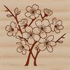 Beautiful Sakura Bloom Illustration An isolated graphic representation of a single sakura bloom with intricate petals.