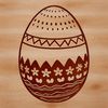 Colorful Easter Decorations A hand-drawn illustration of a decorated Easter egg in various colors.