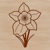 Single Stem Floral Illustration A colorful illustration of a single daffodil flower in bloom, suitable for digital use.