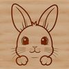 Cute Cartoon Rabbit Head SVG A simple vector illustration of a rabbit's head.