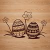 A stylized Easter egg design with intricate details, suitable for vector editing in Illustrator or Procreate.