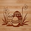 Beautiful Daffodil-Inspired Easter Egg An intricately designed vector Easter egg with daffodil-inspired details.