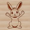 Whimsical SVG Rabbit Design A standing rabbit figurine made from vector lines and shapes, suitable for digital use in graphic design projects.