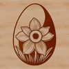 Colorful Daffodil Decorated Egg Vector A colorful egg decorated with spring flowers, specifically daffodils.