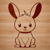 Easter Bunny Clip Art SVG Design A cartoon rabbit sitting on its haunches, ideal for Easter-themed designs.