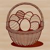 Hand-Drawn Easter Basket Graphic A colorful hand-drawn Easter egg design with intricate details, suitable for digital crafting and vector art projects.