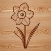 Spring Blooming Flower Vector Art A yellow daffodil flower with trumpet-shaped petals and a long green stem.