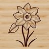 Spring Floral Vector Artwork A single white daffodil flower with a green stem, suitable for vector design projects.