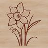 Vibrant Daffodil Emblem A yellow trumpet-shaped flower with long green stem, representing spring and Easter.