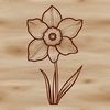 Minimalist Daffodil Flower Design A detailed illustration of a single daffodil flower in bloom against a minimalist background.