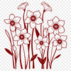 Blooming Daffodil Close-Up A close-up illustration of a blooming daffodil flower with white trumpet-shaped petals and yellow center.