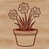 Daffodil Bouquet SVG Design A single stem of daffodils in a flower pot, suitable for digital design and crafting.