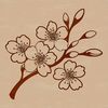 Pink Blossom Tree SVG Design A detailed illustration of a cherry blossom tree in bloom, featuring delicate pink petals and green leaves.