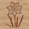 White Daffodil Vector Design Illustrative vector design of a single white daffodil flower on a green stem.