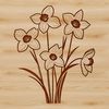 Illustrated daffodil flower in a simple, elegant design.