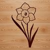 Whimsical Springtime Botanical A high-quality vector illustration of a single daffodil flower in bloom, suitable for various design applications.