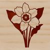 Beautiful Line Art Daffodil Illustrated daffodil flower in a simple line art style, suitable for digital crafting and design projects.