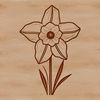 Free Easter Daffodil Template Illustrated daffodil flower in a simple style, suitable for vector design and cutting machine projects.