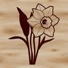 Spring Bloom SVG Clip Art A vibrant illustration of a daffodil flower in full bloom, perfect for decorating with a spring theme.